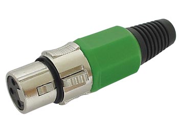 3p Female Xlr Plug - Nickel - Green
