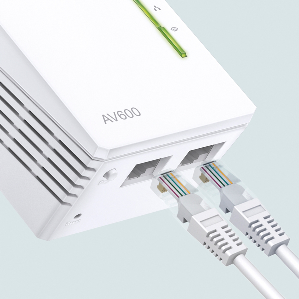 Tp-Link Av600 Powerline Universal Wi-Fi Range Extender 2 Ethernet Ports Network