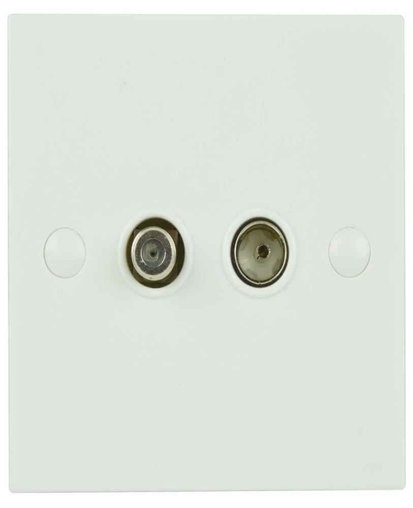 Tv Coaxial And Satellite Wallplate