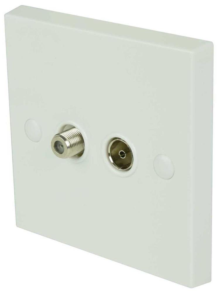 Tv Coaxial And Satellite Wallplate