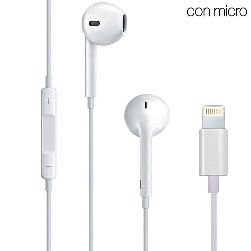 Auriculares Brancos Stereo C/ Micro iPhone 7 / 8 .