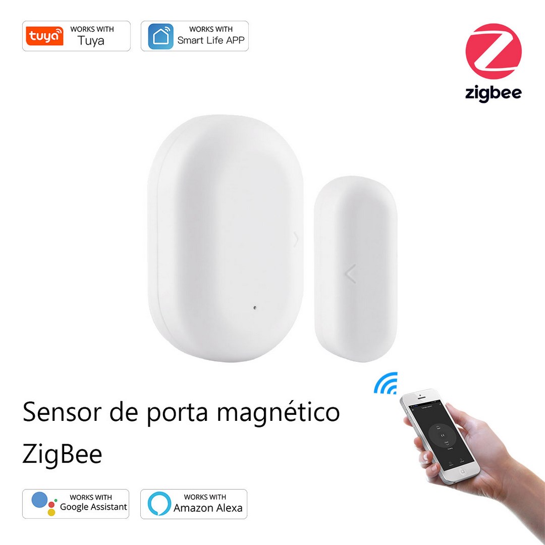 Sensor de Porta Magnético Zigbee