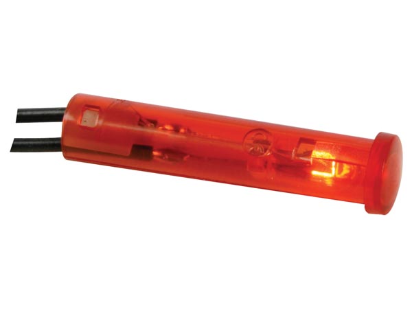 Round 7mm Panel Control Lamp 12v Red