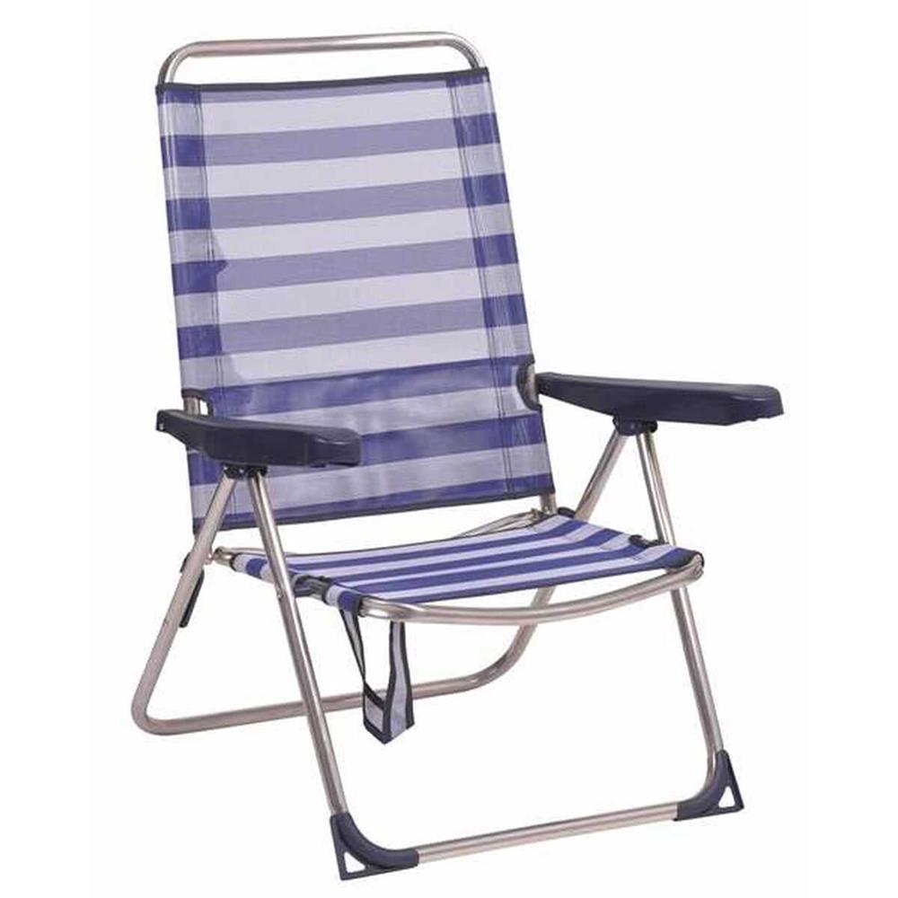 Cadeira de Campismo Acolchoada Alco Marinheiro Azul Marinho Branco Alumínio 