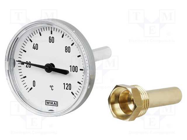 Medidor: Temperatura; Bimetálico; 0÷60°c; Co.Da Sonda: 40mm; A43