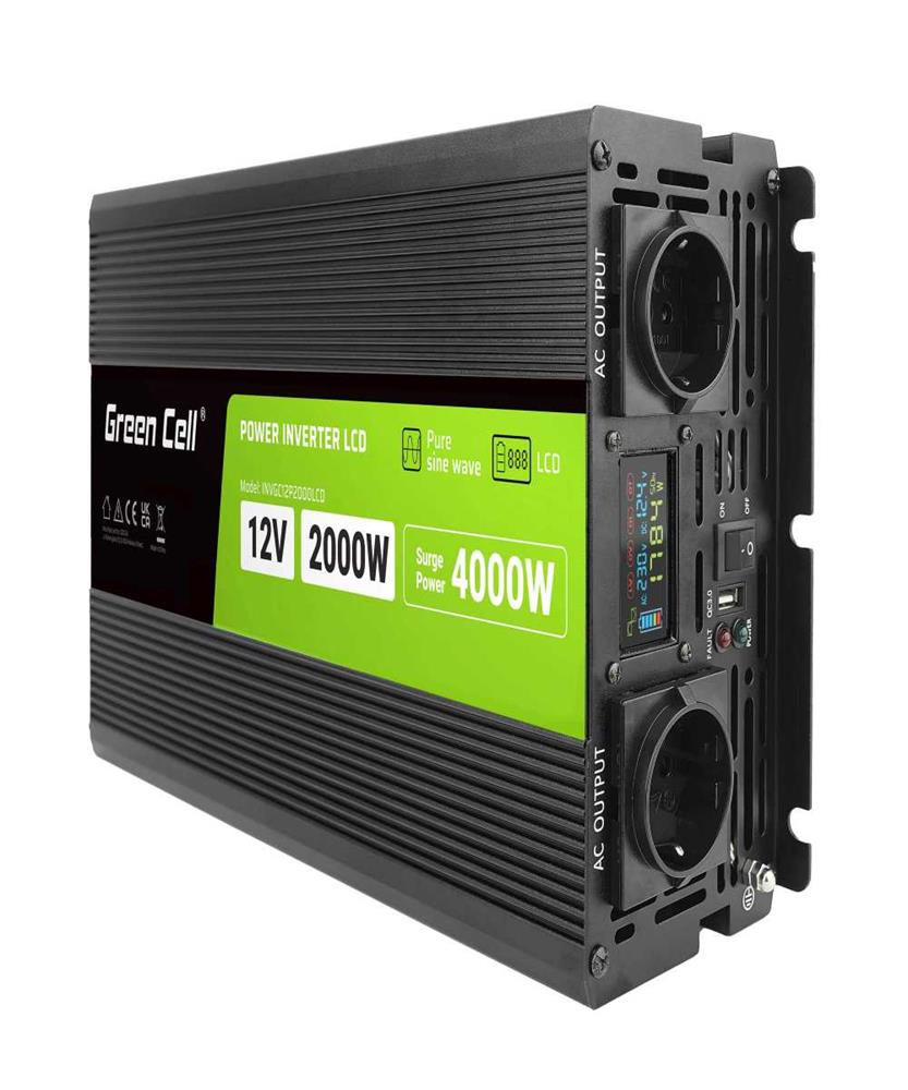Green Cell Powerinverter Lcd 12 V 2000w/4000w
