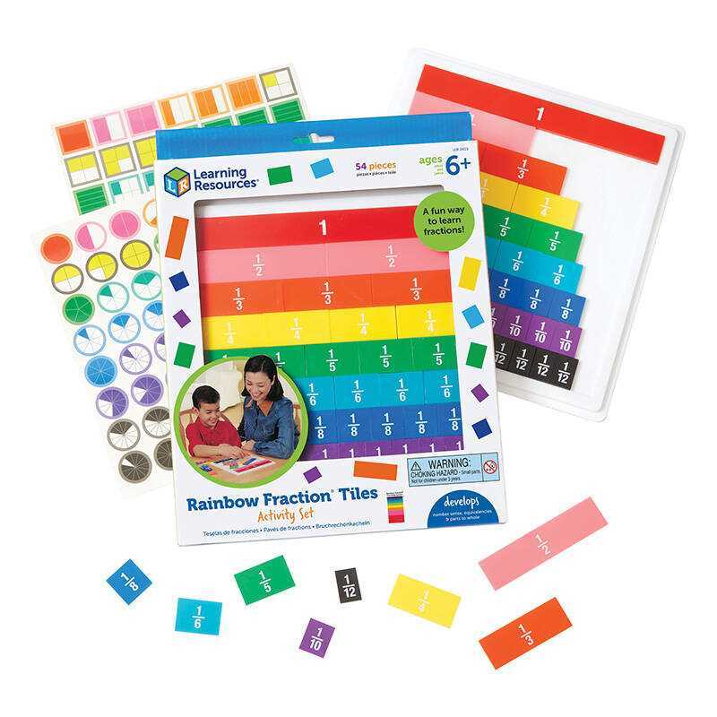 Rainbow Fraction Tiles With Tray Learning Resources Ler 0615