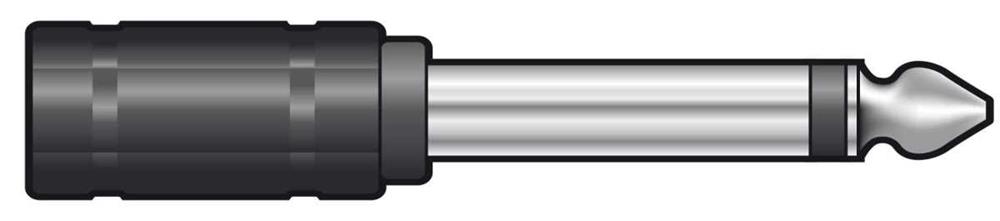 Adaptor 6.3mm Mono Jack Plug - 3.5mm Mono Jack Socket