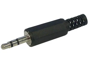 Clavija Jack 3.5 Macho Est&eacute;reo Pl&aacute;stico Negro