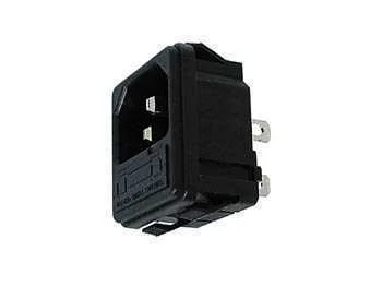 Male Power Socket, Chassis Type With Fuse
