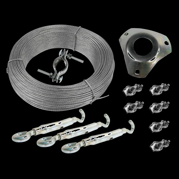 Conjunto De Cabo De A&ccedil;o 25M+ Acessorios Fixa&ccedil;ao