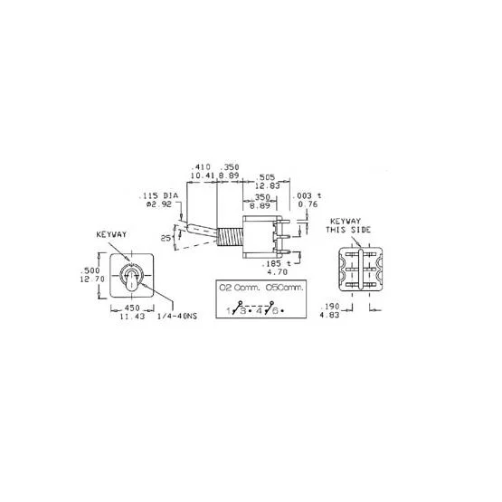 Interruptor Toggle Vertical - (On)-Off-(On) -Pcb T