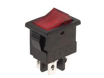 Interruptor Rocker 3a-250v -  On-Off - Vermelho