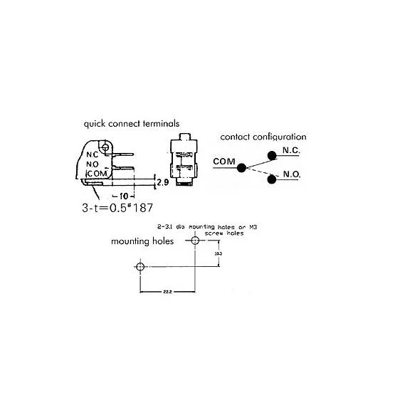 Microswitch 12a  Sem Actuador