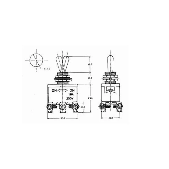Interruptor Maxi Toggle - (On)-Off-(On) 10a/250v