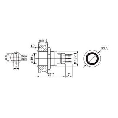 Interruptor Pulsador Met&aacute;lico Spdt 1no 1nc