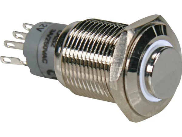 Interruptor Pulsador Met&aacute;lico Alto Spdt 1no 1nc