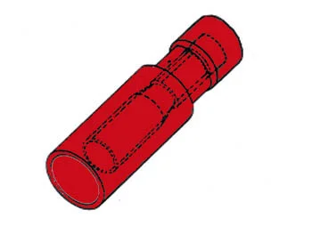 Terminal Cilindro Hembra Blindaje Rojo 4.9mm