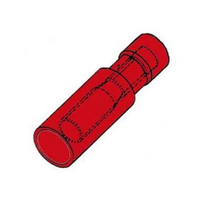 Terminal Cilindro Hembra Blindaje Rojo 4.9mm