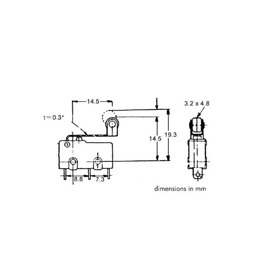 Microinterruptor 5a Palanca Rodillo Largo