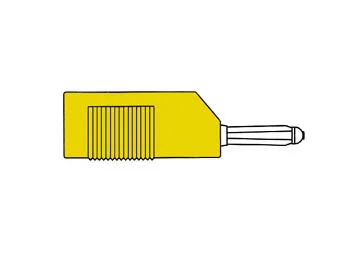 Ficha Banana 4mm C/Entrada Longitud.Amarelo