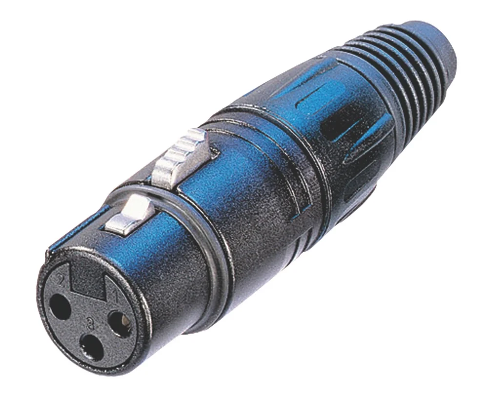 Ficha Xlr Femea 3 Pinos Exterior Preto Neutrik