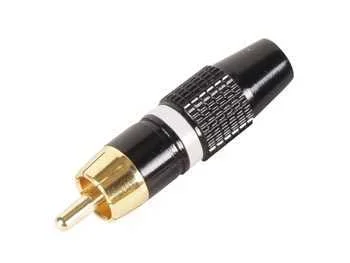 Ficha Rca Macho Branca Ponta Gold  Arma&ccedil;&atilde;o Preta