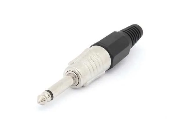 6.35mm Professional Male Jack Connector - Mono - Black