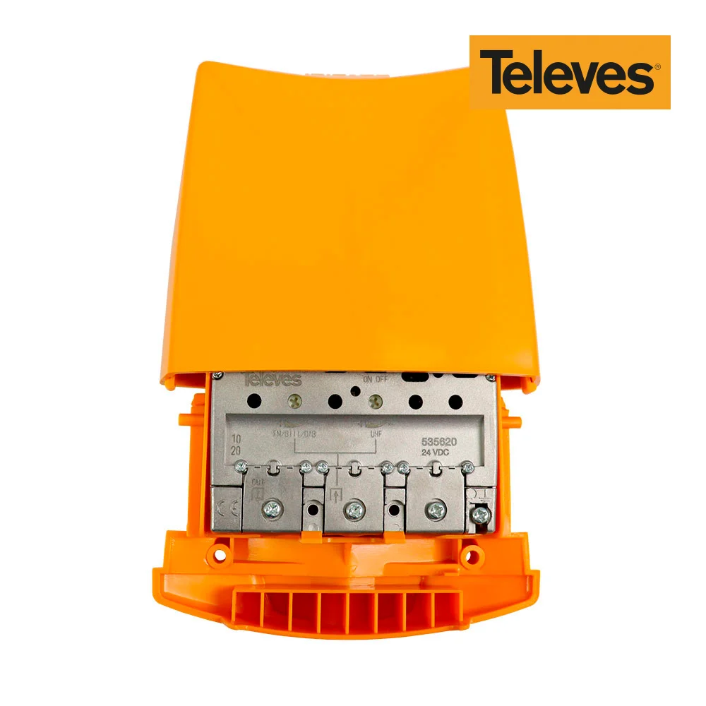 Amplificador de Antena para Mastro de Exterior - Amplia&ccedil;ao Fm: 15db Uhf: 41db Televes