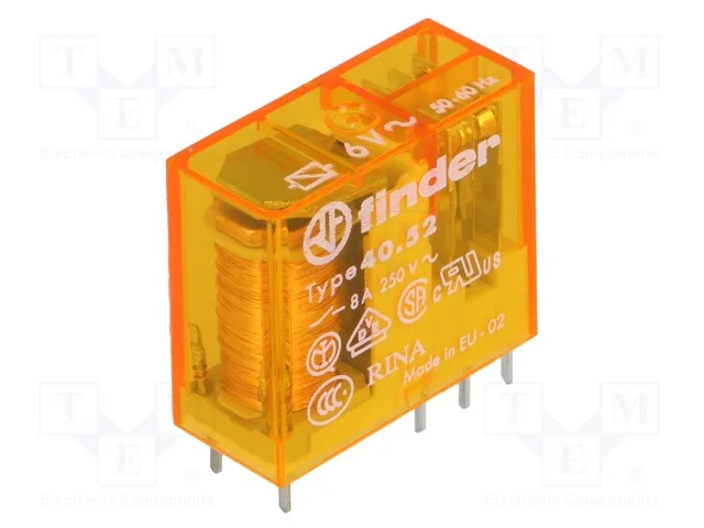 Rele Mini para C.I. 2 Contatos Reversivel 6vdc 8a