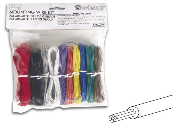 Kit de Cabos para Instala&ccedil;&atilde;o - 10 Cores - 60m - Multifilar