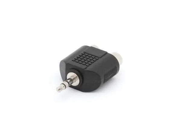 Conector Est&eacute;reo Rca Hembra Dual a Macho de 3,5 Mm