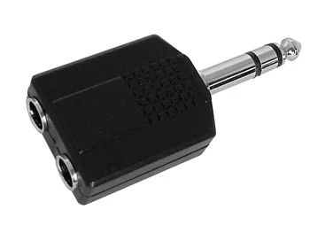 Dual Female 6.35mm Stereo Jack To Male 6.35mm Ste.