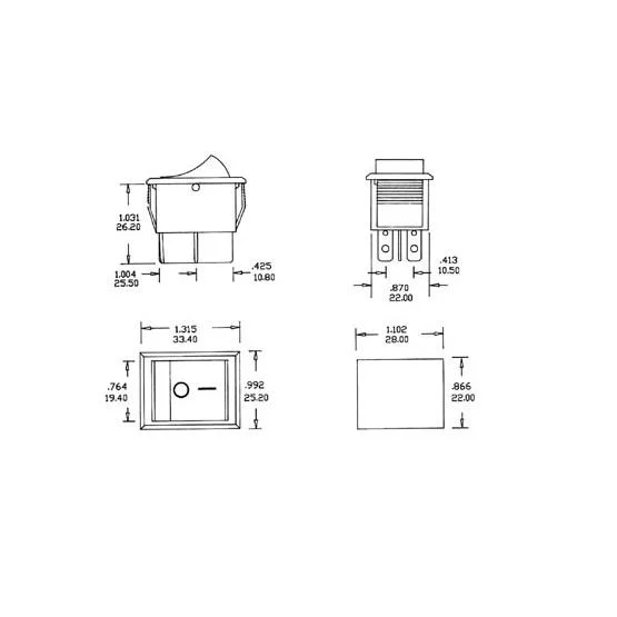 Interruptor Rocker Basculante 10a-250v  -  .