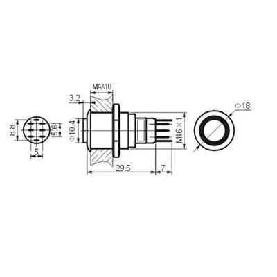 Interruptor Pulsador Metalico - 1no 1nc-Lar. Anel