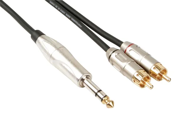 Cabo Rca-Jack - 2 X Rca Macho / Ficha 6.35 Mm - Est&eacute;reo - 6 M
