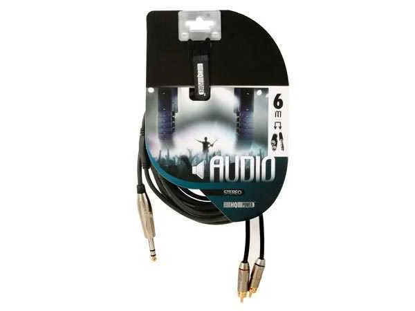 Cabo Rca-Jack - 2 X Rca Macho / Ficha 6.35 Mm - Est&eacute;reo - 6 M