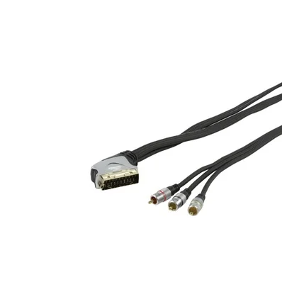 Cabo Scart Macho Para 3Xrca Macho+3Xrca Macho 5M