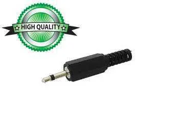 2.5mm Jack Male Connector - Plastic Black Mono