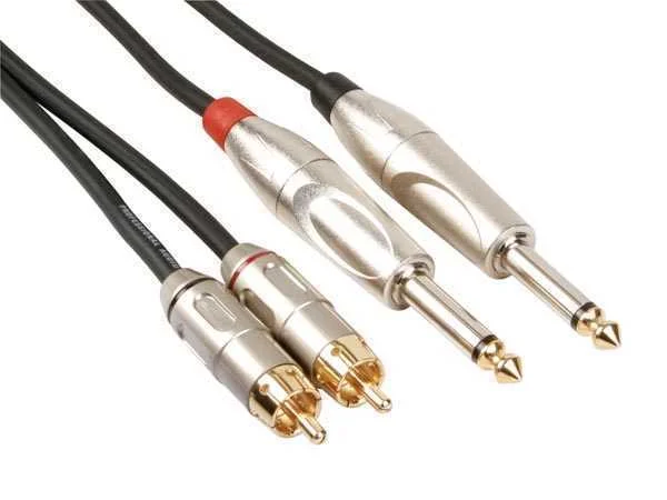 Cable 2 Jack 6.35 Macho a 2 Rca Macho