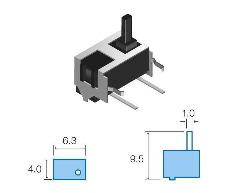 Interruptor Mini Pulsador Preto