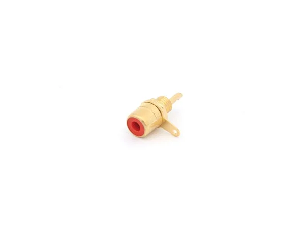 Enchufe Rca Hembra Panel Oro Rojo