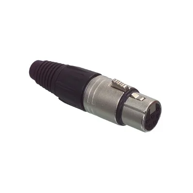 Ficha Xlr Femea 6 Pinos Prateada Neutrik
