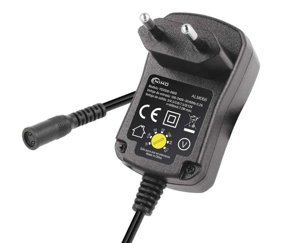 Fonte de Alimenta&ccedil;&atilde;o Eletr&oacute;nica 12v 600mah 7,2w com Seletor Ajust&aacute;vel de 3v a 12v