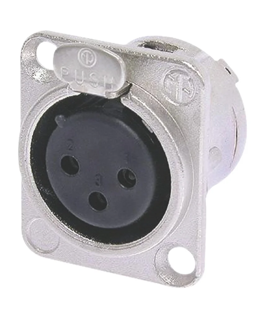 Conector Xlr Hembra Metal Plata