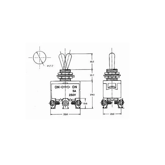 Interruptor Maxi Toggle - On-On 5a/250v