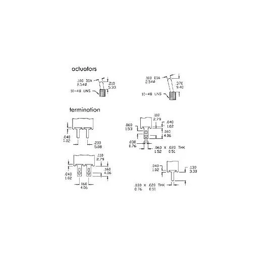 Interruptor Vertical em Miniatura Toggle-On-Off-On