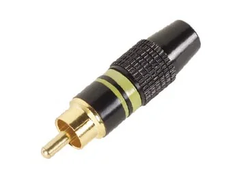 Ficha Rca Macho Amarela Ponta Gold  Arma&ccedil;&atilde;o Preta
