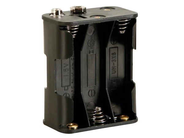 Suporte para Pilha 6xAA com Terminal para Pilha 9v