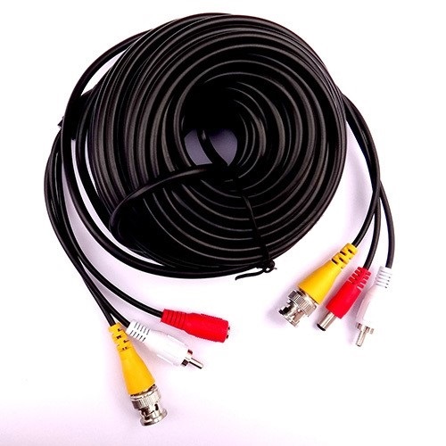 Cabo Combinado Rg59 + Dc - Conector Bnc - 20 Metros - V&iacute;deo - Alimenta&ccedil;&atilde;o - M&iacute;nima Perda